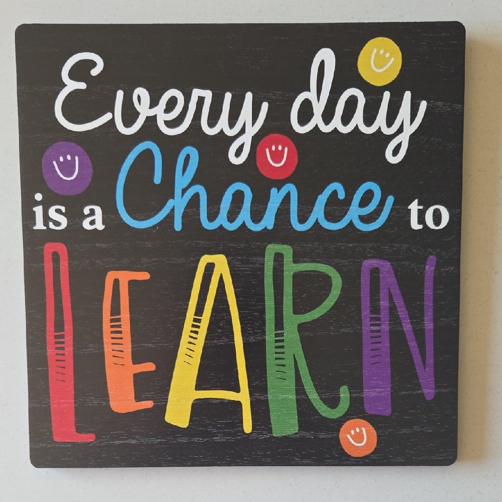 Colorful Inspirational Wooden Wall Art – Perfect for Classroom or Kid’s Room
